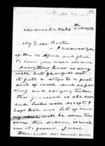 3 pages written 4 May 1873 by Alexander McLean in Maraekakaho to Sir Donald McLean, from Inward family correspondence - Alexander McLean (brother)