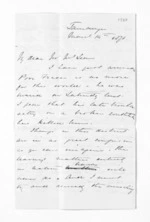 4 pages written 14 Mar 1870 by Henry Tacy Clarke in Tauranga to Sir Donald McLean, from Inward letters - Henry Tacy Clarke