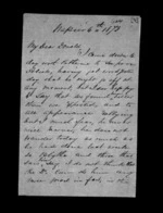 3 pages written 3 Oct 1873 by Archibald John McLean in Napier City to Sir Donald McLean, from Inward family correspondence - Archibald John McLean (brother)