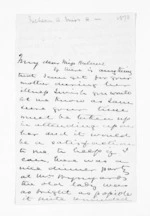 2 pages written 23 Mar 1870 by Sir Donald McLean to Mrs Jane Hulme, from Outward drafts and fragments