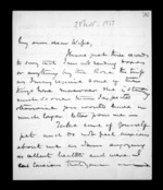 2 pages written 28 Nov 1851 by Sir Donald McLean to Susan Douglas McLean, from Inward family correspondence - Susan McLean (wife)