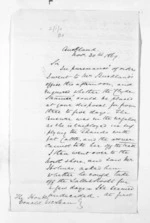 2 pages written 30 Nov 1869 by Captain Walter Charles Brackenbury to Sir Donald McLean, from Inward letters -  W C Brackenbury