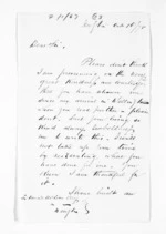 4 pages written 16 Oct 1875 by George Thomas Fannin to Sir Donald McLean, from Inward letters - G T Fannin