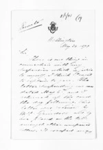 4 pages written 24 May 1873 by James Grindell in Wellington to Sir Donald McLean in Wellington, from Inward letters - James Grindell