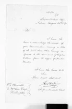 1 page written 20 Aug 1870 by George Thomas Fannin in Napier City to Sir Donald McLean in Wellington, from Hawke's Bay.  McLean and J D Ormond, Superintendents - Letters to Superintendent