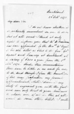 2 pages written 28 Oct 1870 by Captain John L M Carey in Auckland Region, from Inward letters - Surnames, Cam - Car