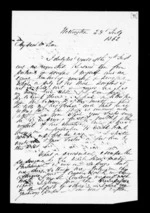 2 pages written 23 Jul 1862 by Robert Roger Strang in Wellington to Sir Donald McLean, from Family correspondence - Robert Strang (father-in-law)