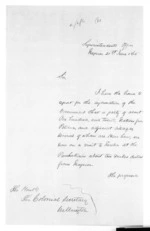 12 pages written 21 Jun 1865 by Sir Donald McLean in Napier City to Wellington, from Superintendent, Hawkes Bay and Government Agent, East Coast - Papers