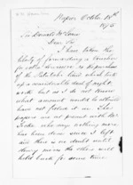 3 pages written 18 Oct 1875 by Henry Martin Hamlin in Napier City to Sir Donald McLean, from Inward letters - Surnames, Hamlin