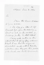 4 pages written 3 Jun 1870 by Bishop William Williams in Napier City, from Hawke's Bay.  McLean and J D Ormond, Superintendents - Letters to Superintendent