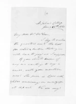 3 pages written 20 Jan 1861 by George Theodosius Boughton Kingdon to Sir Donald McLean, from Inward letters -  Kingdon, George and Sophia