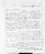 2 pages written 21 Sep 1865 by John Gibson Kinross in Napier City to Sir Donald McLean, from Inward letters -  John G Kinross
