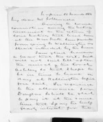 3 pages written 26 Mar 1864 by Sir Donald McLean in Napier City to Algernon Gray Tollemache, from Inward letters - A G Tollemache
