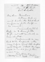 2 pages written 23 Jul 1864 by Henry Robert Russell to Sir Donald McLean, from Inward letters - H R Russell