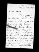 3 pages written 13 Dec 1867 by Archibald John McLean to Sir Donald McLean, from Inward family correspondence - Archibald John McLean (brother)
