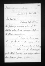 3 pages written 4 Oct 1860 by John Williamson in Auckland Region to Sir Donald McLean, from Inward letters - Surnames, Williamson
