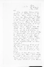 3 pages written 13 Jan 1868 by an unknown author in Clyde to Napier City, from Hawke's Bay.  McLean and J D Ormond, Superintendents - Letters to Superintendent