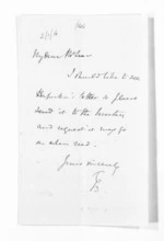 2 pages written by Sir Thomas Robert Gore Browne to Sir Donald McLean, from Inward and outward letters - Sir Thomas Gore Browne (Governor)
