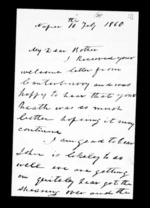 5 pages written 10 Feb 1860 by Alexander McLean in Napier City to Sir Donald McLean, from Inward family correspondence - Alexander McLean (brother)