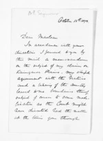 2 pages written 15 Oct 1873 by Arthur Penrose Seymour to Sir Donald McLean in Wellington City, from Inward letters - Surnames, Sey - She