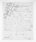 1 page written 25 Mar 1872 by Henry Tacy Clarke in Tauranga to Sir Donald McLean in Wellington, from Native Minister and Minister of Colonial Defence - Inward telegrams