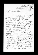 2 pages written 15 Jul 1863 by Robert Roger Strang in Wellington to Sir Donald McLean, from Family correspondence - Robert Strang (father-in-law)