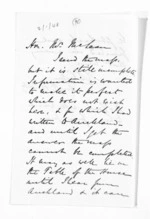 2 pages written 12 Aug 1869 by George Sisson Cooper to Sir Donald McLean, from Inward letters - George Sisson Cooper