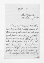 3 pages written 8 Feb 1874 by an unknown author in Auckland Region to Edward Lister Green, from Inward letters - Edward L Green