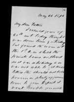 3 pages written 25 May 1875 by Sir Robert Donald Douglas Maclean to Sir Donald McLean, from Inward family correspondence - Douglas Maclean (son)