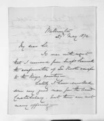 4 pages written 27 May 1872 by Colonel William Moule in Wellington to Sir Donald McLean, from Inward letters - W Moule