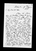 2 pages written 19 Aug 1862 by Robert Roger Strang in Wellington to Sir Donald McLean, from Family correspondence - Robert Strang (father-in-law)