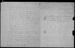 3 pages written 27 May 1852 by T A Hicks in Poverty Bay to Sir Donald McLean in Wellington City, from Inward letters - Surnames, Hew - Hil