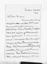 4 pages written 31 Oct 1866 by Hector William Pope Smith in London to Sir Donald McLean, from Inward letters - Surnames, Sma - Smi
