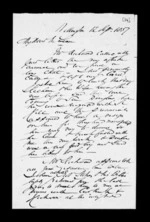 2 pages written 12 Sep 1857 by Robert Roger Strang in Wellington to Sir Donald McLean, from Family correspondence - Robert Strang (father-in-law)