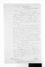 3 pages written 15 Sep 1863 by James Smith in Wellington to Sir Donald McLean in Hawke's Bay Region, from Hawke's Bay.  McLean and J D Ormond, Superintendents - Letters to Superintendent