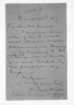 2 pages written 31 Mar 1869 by Sir Donald McLean to Voleur Lambe Machado Janisch, from Inward letters -  V Janisch