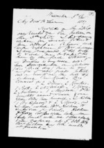 2 pages written 5 Nov 1857 by Robert Roger Strang in Wellington to Sir Donald McLean, from Family correspondence - Robert Strang (father-in-law)