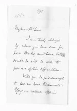 2 pages written by Sir Thomas Robert Gore Browne to Sir Donald McLean, from Inward letters - Sir Thomas Gore Browne (Governor)