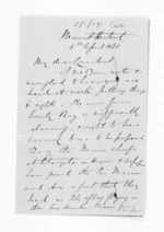 4 pages written 8 Apr 1865 by Henry Robert Russell in Herbert, Mount to Colonel Charles Lambert, from Inward letters - H R Russell
