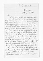 2 pages written 8 Aug 1871 by R Shephard in Wellington City, from Inward letters - Surnames, She - Sid