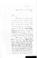 2 pages written 31 Oct 1860 by Sir Donald McLean, from Secretary, Native Department -  War in Taranaki and Waikato and King Movement