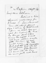 4 pages written 15 Sep 1866 by John Gibson Kinross in Napier City to Sir Donald McLean, from Inward letters -  John G Kinross