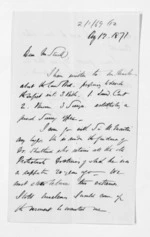 2 pages written 12 Aug 1871 by Francis Dart Fenton to Sir Donald McLean, from Inward letters - F D Fenton