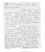 1 page written 6 Sep 1866 by John Gibson Kinross in Napier City to Sir Donald McLean, from Inward letters -  John G Kinross