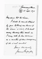 2 pages written 15 Sep 1873 by Sir James Fergusson to Sir Donald McLean, from Inward letters - Sir James Fergusson (Governor)