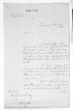 3 pages written 9 Nov 1849 by Sir Donald McLean in Taranaki Region to Wellington, from Native Land Purchase Commissioner - Papers