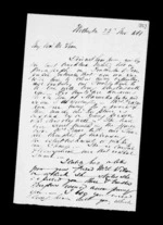 2 pages written 22 Nov 1861 by Robert Roger Strang in Wellington to Sir Donald McLean, from Family correspondence - Robert Strang (father-in-law)