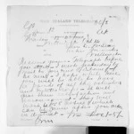 1 page written 14 Oct 1870 by Sir William Fox in Marton to Sir Donald McLean in Wellington, from Native Minister and Minister of Colonial Defence - Inward telegrams