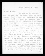4 pages written 8 Jan 1870 by John Davies Ormond in Napier City to Sir Donald McLean, from Inward letters - J D Ormond