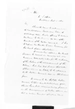 2 pages written 1 Dec 1860 by Sir Donald McLean to Sir Thomas Robert Gore Browne in Auckland Region, from Secretary, Native Department -  Administration of native affairs